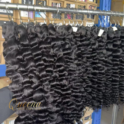 Bestseller: Rohhaarverlängerungen aus vietnamesischem Echthaar mit intakter Schuppenschicht, indische und burmesische Naturlocken