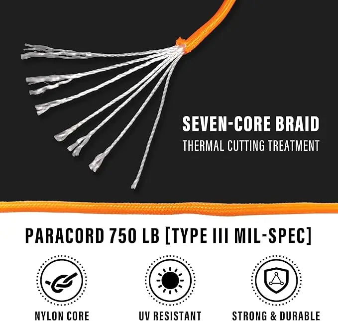 Braid 7 Strand Outdoor Survival Paracord Polyester RopeHeavy Duty Ropes High Strength Perfect for Clothesrope Camping Hiking
