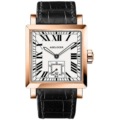 AGELOCER Original Codex Watch Men's Luxury square Business Formal Automatic Mechanical Watch Birthday Gift for Men