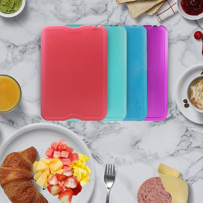 HomeTimes 4 Pack Reusable and Non-Toxic Cold Packs - Portable, Eco-Friendly for Lunch & Camping Trips, Leak-Proof, Colorful