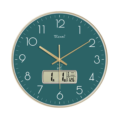 Modern Round ABS High Quality Plastic Multifunctional LCD Analog Scenic Electric Living Room Sports Wall Clock Large Display