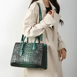 2026 New Women's Large Capacity Tote Bag Elegant Single Shoulder Oblique Straddle Zipper PU Fashionable Handbag Print Chain