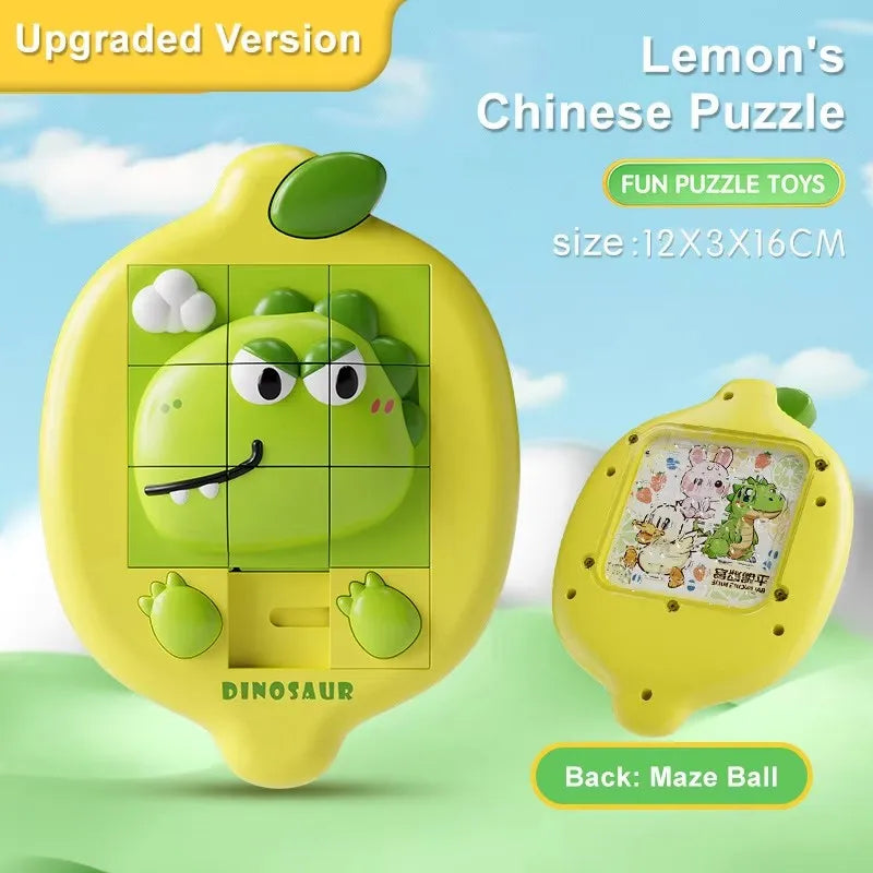 OEM Educational Handheld Game Console 3D Huarong Road Fun Puzzle Toys 2 in 1 Maze Game Unisex Plastic Toy