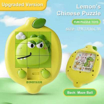 OEM Educational Handheld Game Console 3D Huarong Road Fun Puzzle Toys 2 in 1 Maze Game Unisex Plastic Toy