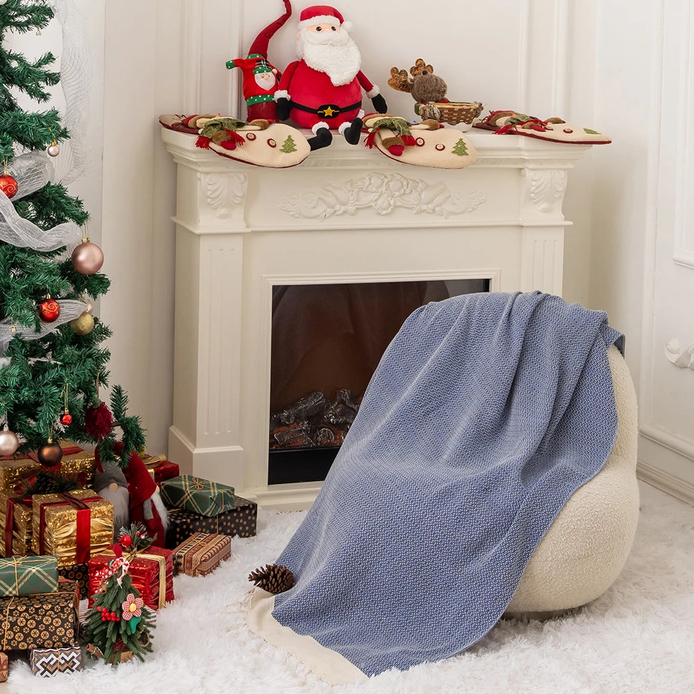 High Quality Modern Vintage Style Turkish Tassel Design Bed Blanket Wholesale Cotton Blanket