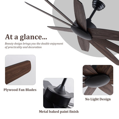 USA in Stock 52 Inch  Living Room Decorative Double Sided Blades Remote Control Ceiling Fan