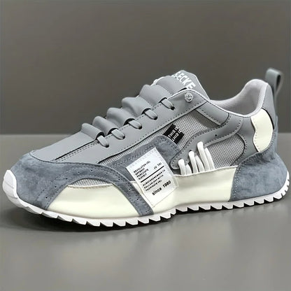 Men's Trendy Chunky Sneakers Suede Mesh Retro Casual Sports Shoes Durable Outsole for Outdoor Enthusiasts