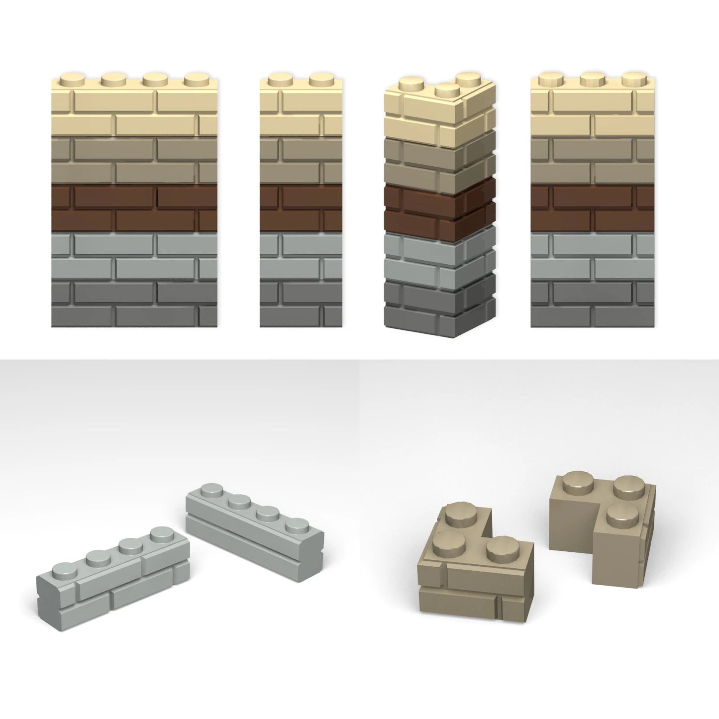 Masonry Profile Bricks Set Plastic ABS Building Blocks Construction Toy for Wall Building Diverse Bulk Toy Kit Compatible Major