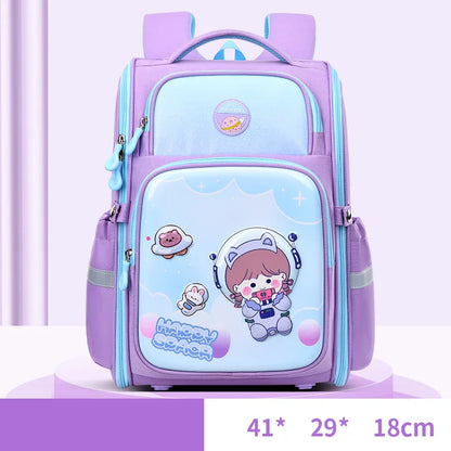 New Cartoon School Bag for Students Grades 1-6 Large Capacity Waterproof Shoulder Bag Mochila Escolar