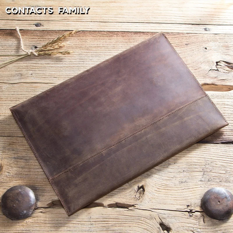 Genuine Leather Tablet Sleeve Case for iPad Pro 12.9 2020-2021 MacBook 12-inch Galaxy Tab 12-inch Premium Laptop Bags & Covers