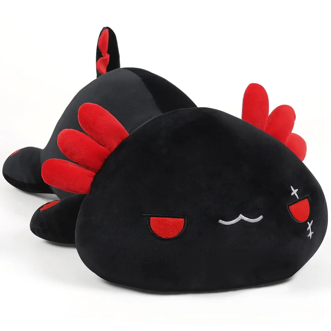 Cute Black Axolotl Kawaii Plush Pillow Toy 30CM/11.8Inch Soft Stuffed Animal Embroidered Sea Animal Stress Relief Plushie