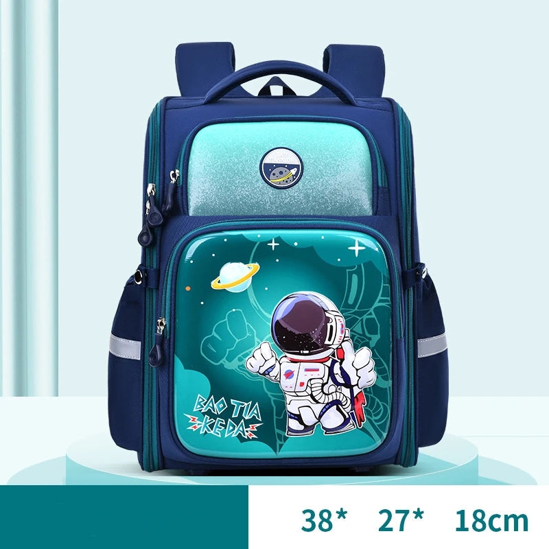 New Cartoon School Bag for Students Grades 1-6 Large Capacity Waterproof Shoulder Bag Mochila Escolar