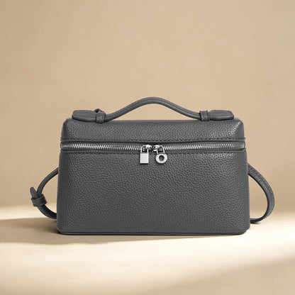 Signature Chic Lunch Bag Versatile Single-Shoulder Pu Cosmetic Bag Women Niche Elegant Crossbody Box Purse Zipper Small