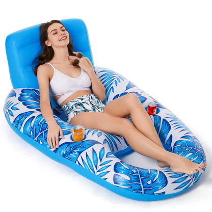 Portable PVC Floating Mat for Outdoor Pool Use Easy-to-Carry Inflatable Design Cup Holders Durable Water Resistant CE Certified