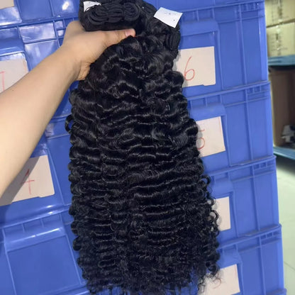 Wholesale Unprocessed Burmese Curly Hair Bundles Popular Kinky Curly  Natural Human Hair Extensions 10"-30" Natural Color