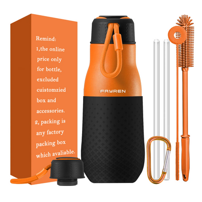 Portable Sports Water Bottle with Screw-on Lid Leak-proof Vacuum Stainless Steel Insulated Water Bottle for Cycling