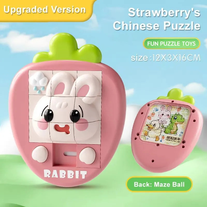 OEM Educational Handheld Game Console 3D Huarong Road Fun Puzzle Toys 2 in 1 Maze Game Unisex Plastic Toy
