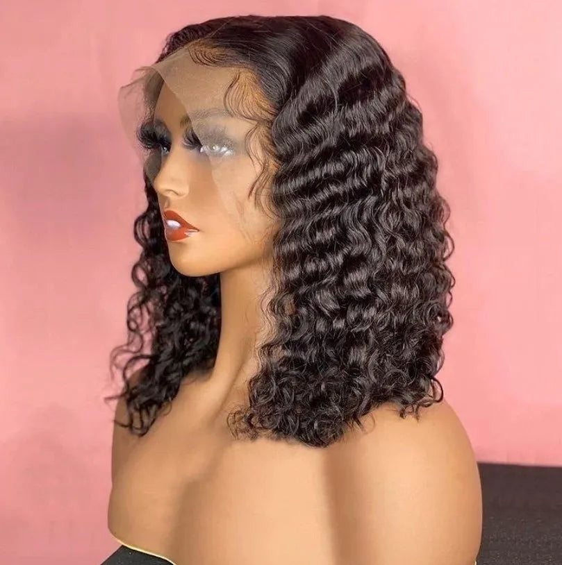 Short Bob Transparent Lace Human Hair Wig 8-16inch  Brazilian Human Hair  Wigs for Black Women