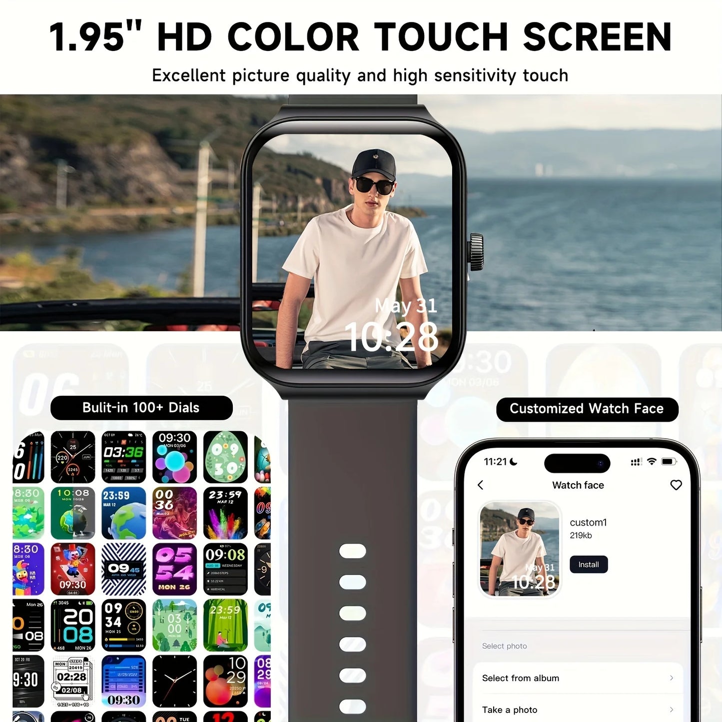 Smart Watch for Men Women With Alexa Built-in, 1.95" Smartwatch With Wireless Call, 100+ Sport Modes, Fitness Activity Tracker