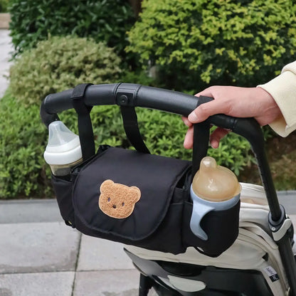 Universal Mommy Diaper Bag with Non-Slip Stroller Storage Box and Cup Holder Baby Stroller Storage Bag
