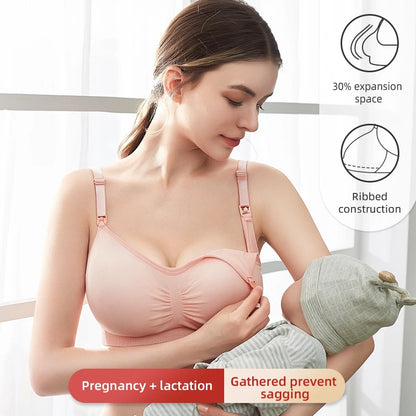 plus Size Seamless Nursing Bra for Women Breathable Maternity Push up Front Closure Underwear Adjustable Straps Wire-Free