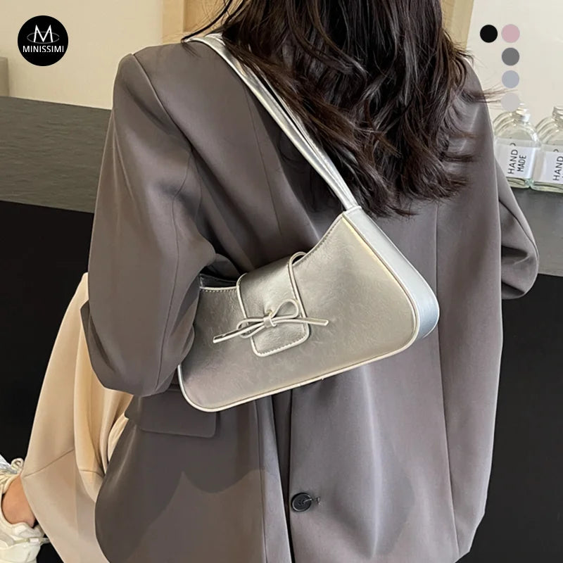 Hot Sales Bolsas Para Mujere Ladies Bow Bags Pu Leather Handbags Elegant Women Shoulder Bags for Ladies