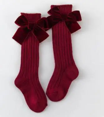 0-3Yrs Newborn baby girls pantyhose velvet ribbon bowknot design kids leggings for girls clothes toddler baby stocking children