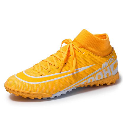 Football Shoes High Mid-Top Lace up Soccer Futsal Shoes Football Boots FG HG TF PU Leather Team Sports Boy's Men's Women's