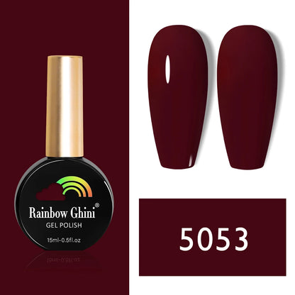 Rainbow Ghini 15ml HEMA TPO FREE Christmas Dark Red Wine Color Series Gel Nail Polish UV Nail Enamels Varnish Nail Supplies