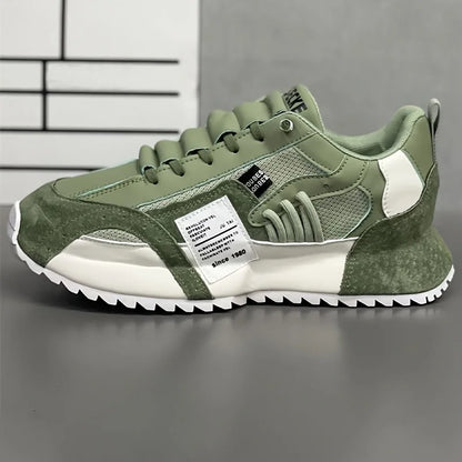 Men's Trendy Chunky Sneakers Suede Mesh Retro Casual Sports Shoes Durable Outsole for Outdoor Enthusiasts