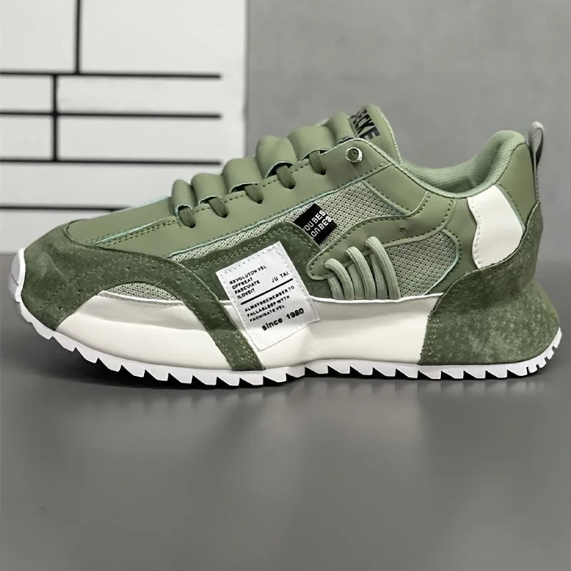 Men's Trendy Chunky Sneakers Suede Mesh Retro Casual Sports Shoes Durable Outsole for Outdoor Enthusiasts
