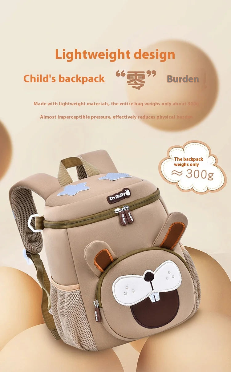 Lightweight Double Shoulder Backpack for Boys Sesame Cartoon Design Kindergarten New Year Gift Mini Diving Material School Bag
