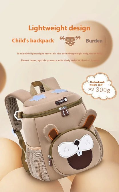 Lightweight Double Shoulder Backpack for Boys Sesame Cartoon Design Kindergarten New Year Gift Mini Diving Material School Bag
