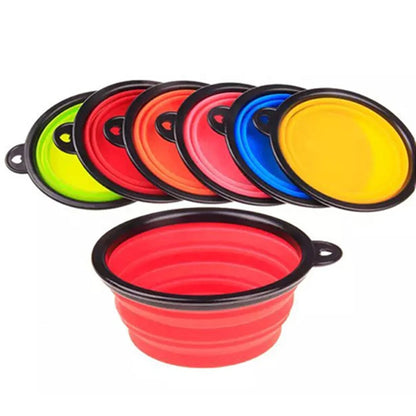 Eco Friendly High Quality Pure Solid Color Dog Silicone Outdoor Collapsible Bowl Cheap Dog Accessories Pet Feeder Bowls