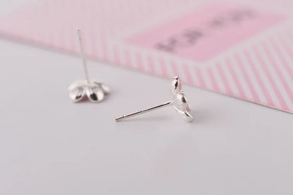 925 Sterling Silver Pink Flower Stud Earrings - Elegant Wedding Jewelry for Women