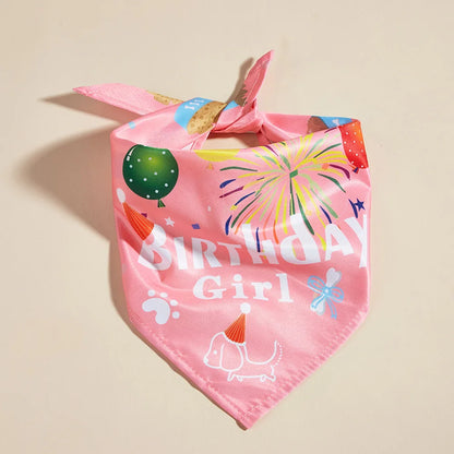 Tanpopo Hot Sale Bibs Scarf Polyester Dog Bandana Custom Wholesale Pet Birthday Party Cosplay Supplies Lovely Print Decoration
