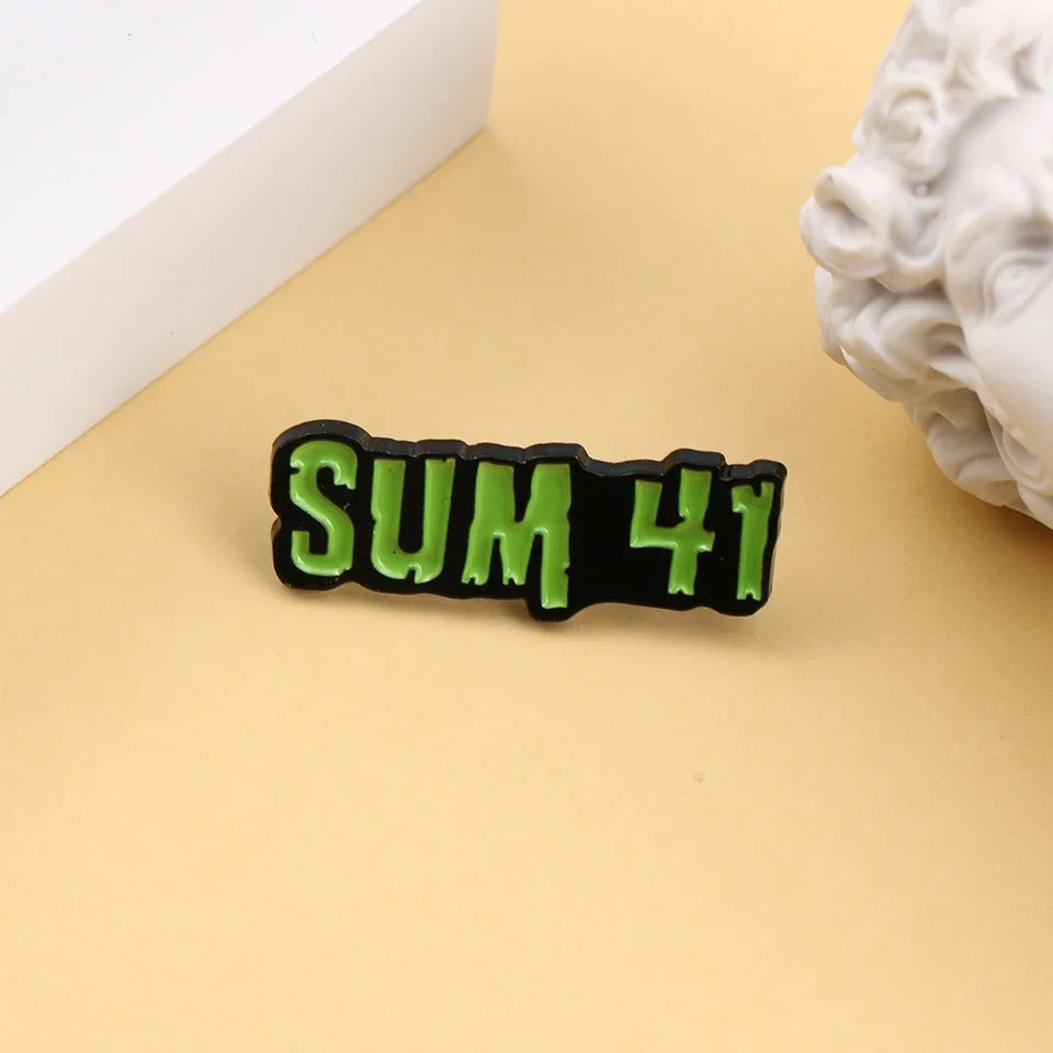Shmik Funny Rock and Roll Band Enamel Pin Punk Letters Badge Album Collection Jewelry Gift for Music Fans