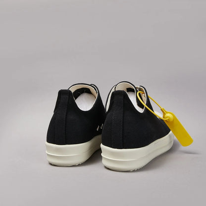 Designer Style Men's Canvas Shoes Couples Retro Low-top Board Shoes Hip Hop Sneakers Black
