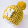 New European and American Fashion Wool Knitted Hat for Children Optional Letter Baby Warm Hat Baby Cap for Outdoor Scenes