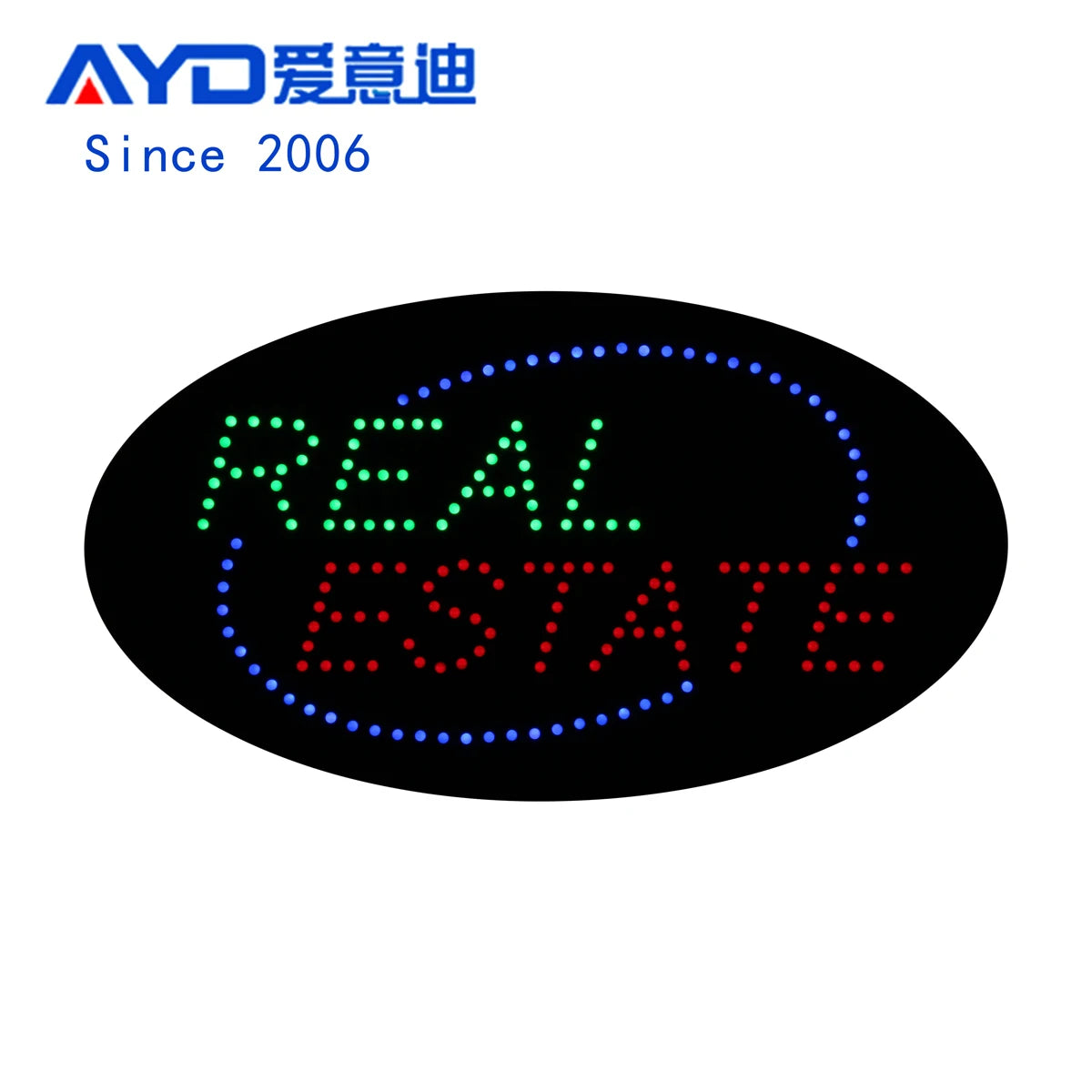 15*27 Inch REAL ESTATE Company Advertising Signs, Led Open Sign Led Vision Indoor Display for Houses Buildings Land