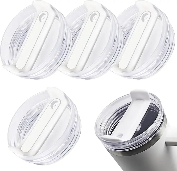 4 Pack Tumbler Lid Replacement for 40 oz Stanley Cup, 3.6in Spill Proof Clear Replacement Lids Fit for Stanley Travel Tumbler