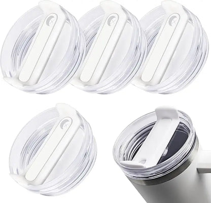 4 Pack Tumbler Lid Replacement for 40 oz Stanley Cup, 3.6in Spill Proof Clear Replacement Lids Fit for Stanley Travel Tumbler