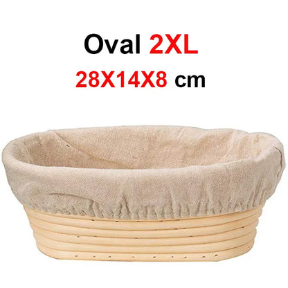 UPORS Rattan Bread Proofing Basket Natural Oval Rattan Wicker Dough Fermentation Sourdough Banneton Bread Basket for Baking
