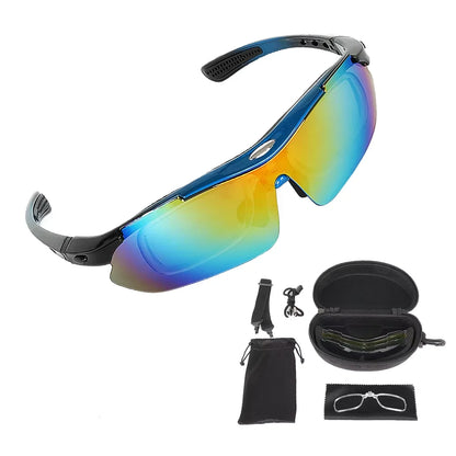 Wholesale Cycling Glasses Polarized Sports Sunglasses with 5/6 Interchangeable Lens for Bike Outdoor Windproof UV400 Protection