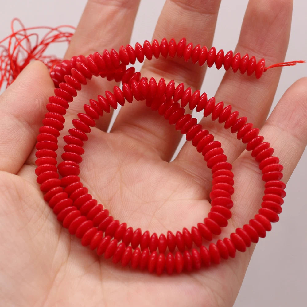 Natural Red Coral Beads Cylindrical Loose Coral Beads for Jewelry Making DIY Bracelet Necklace Accessories Size 3x3mm