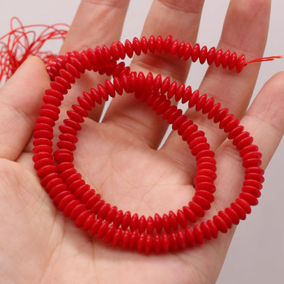 Natural Red Coral Beads Cylindrical Loose Coral Beads for Jewelry Making DIY Bracelet Necklace Accessories Size 3x3mm