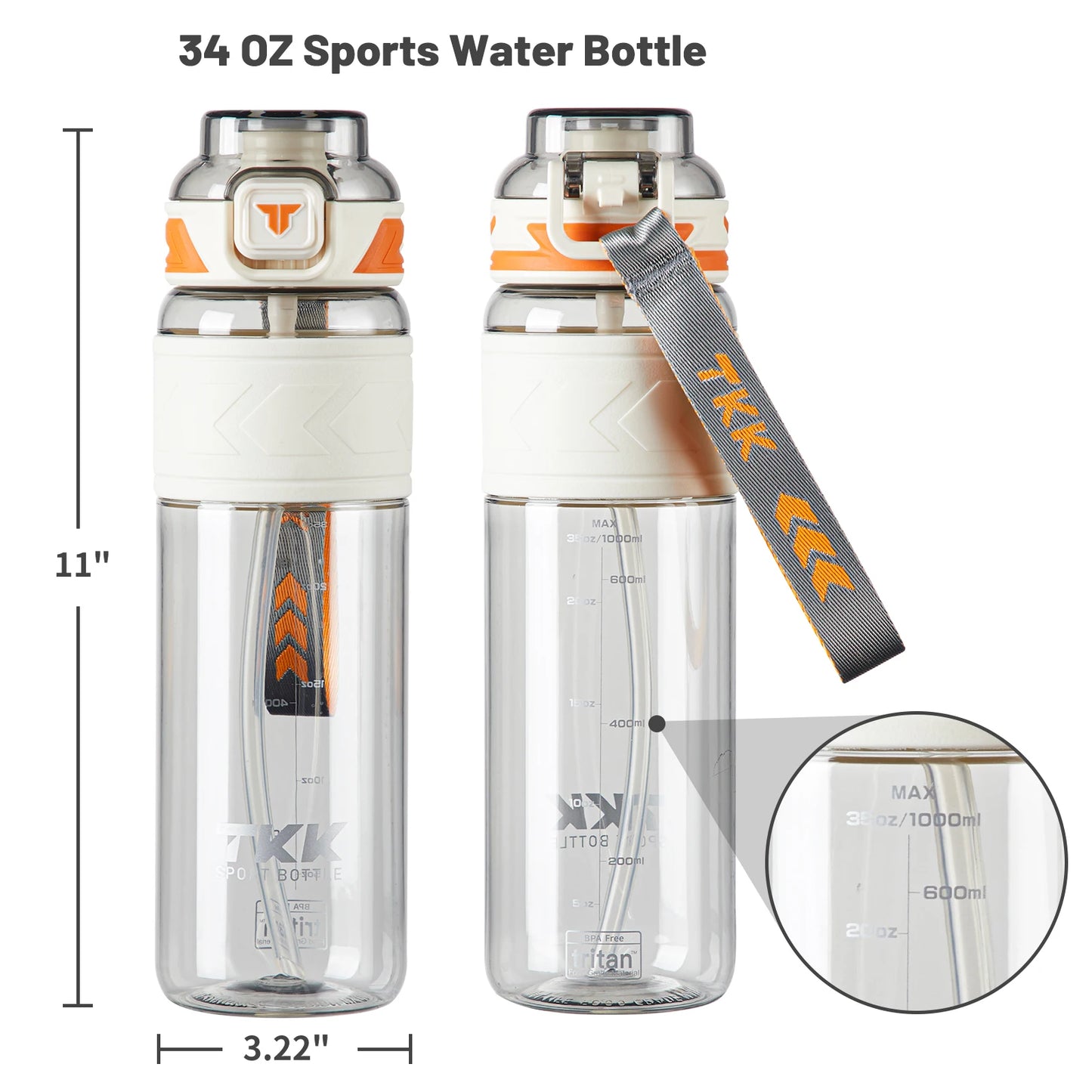 Wholesale Large Capacity 600ml 800ml 1L Tritan Gym Water Bottle Customized Logo for Workouts Travel Applicable for Hiking