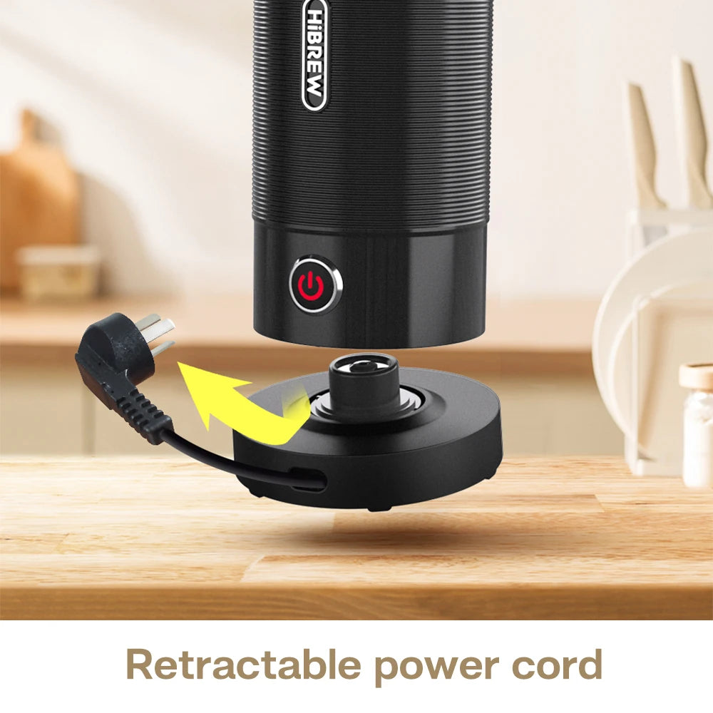 HiBREW Milchaufschäumer, Milchaufschäumer, Schokoladenmischer, Kalt-/Heißmilch, Latte Macchiato, Cappuccino, vollautomatisch, Milchwärmer, Cool Touch M1A