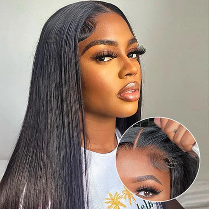 Lemoda 13x4 Lace Front Wigs Human Hair Pre Plucked with Baby Hair 12A Brazilian Straight Human Hair Wigs for Black Women