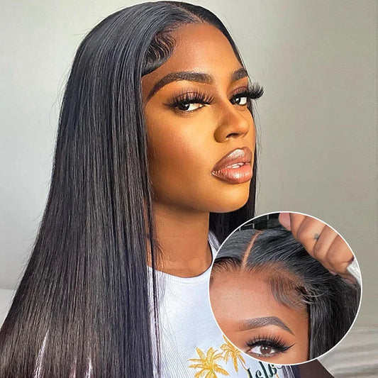Lemoda 13x4 Lace Front Wigs Human Hair Pre Plucked with Baby Hair 12A Brazilian Straight Human Hair Wigs for Black Women